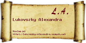 Lukovszky Alexandra névjegykártya